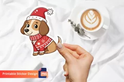 Christmas Dog Sticker, Cute Christmas Animal Sticker Product Image 1