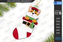 Christmas Dog Stocking Ornaments Laser Cut Bundle|Xmas SVG Product Image 10