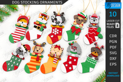 Christmas Dog Stocking Ornaments Laser Cut Bundle|Xmas SVG Product Image 1