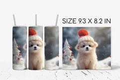 Christmas Dog Sublimation Tumbler 20oz Skinny Tumbler Wrap