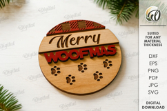 Christmas Dog Tiered Tray Decor Laser Cut. Christmas SVG Product Image 2