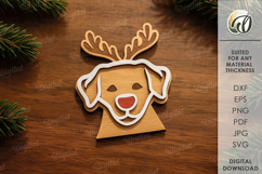 Christmas Dog Tiered Tray Decor Lasercut. Christmas SVG Product Image 1