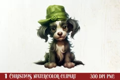 Green Christmas Dog Clipart Sublimation, Christmas Dog PNG Product Image 1