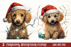 Dog Christmas Lights Sublimation Clipart, Chritsmas PNG Product Image 1