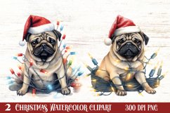 Dog Christmas Lights Sublimation Clipart, Chritsmas PNG Product Image 1