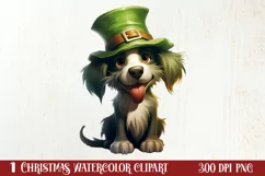 Green Christmas Dog Clipart Sublimation, Christmas Dog PNG Product Image 1