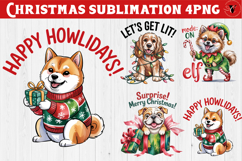 Christmas Dogs sublimation | Christmas Dog lover clipart Product Image 1