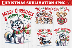 Christmas Dogs sublimation | Christmas Dog lover clipart Product Image 1