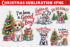 Christmas Dogs sublimation | Christmas Dog lover clipart Product Image 1