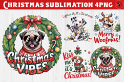 Christmas Dogs sublimation | Christmas Dog lover clipart Product Image 1