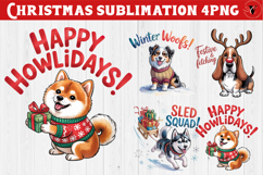 Christmas Dogs sublimation | Christmas Dog lover clipart Product Image 1