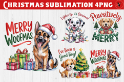 Christmas Dogs sublimation | Christmas Dog lover clipart Product Image 1