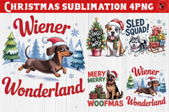 Christmas Dogs sublimation | Christmas Dog lover clipart Product Image 1