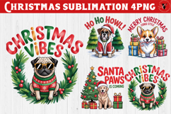 Christmas Dogs sublimation | Christmas Dog lover clipart Product Image 1