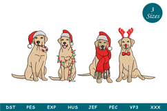 Christmas Dog Sitting Embroidery Design Product Image 1