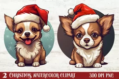 Christmas Dogs Sublimation Clipart, Christmas Dog Clipart Product Image 1