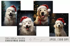 Cute Christmas dog illustrations for posters- 4 JPEG files Product Image 1