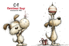 Christmas Dogs Whimsical Clipart Product Image 1