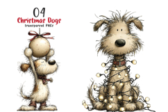 Christmas Dogs Whimsical Clipart Product Image 1
