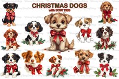 Christmas Dogs PNG Transparent Clipart, Holiday Dogs Bow Tie Product Image 1