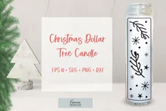 Christmas Dollar Tree Candle design with christmas tree and candle
