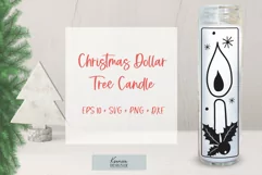 Christmas Dollar Tree Candle design with christmas tree and candle