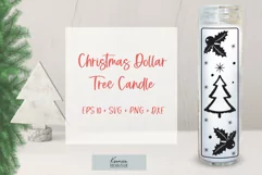 Christmas Dollar Tree Candle design with christmas tree and candle