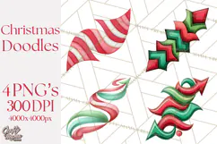 Christmas Doodles PNG Clip Art, Abstract Christmas Png Product Image 1