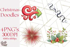 Christmas Doodles PNG Clip Art, Abstract Christmas Png Product Image 1