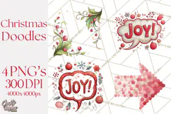 Christmas Doodles PNG Clip Art, Abstract Christmas Png Product Image 1