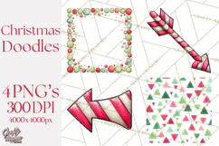 Christmas Doodles PNG Clip Art, Abstract Christmas Png Product Image 1