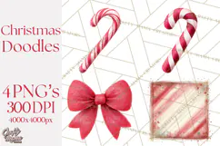 Christmas Doodles PNG Clip Art, Abstract Christmas Png Product Image 1