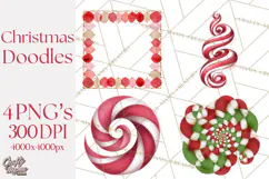 Christmas Doodles PNG Clip Art, Abstract Christmas Png Product Image 1