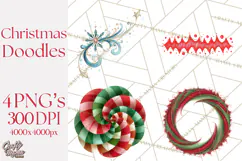 Christmas Doodles PNG Clip Art, Abstract Christmas Png Product Image 1