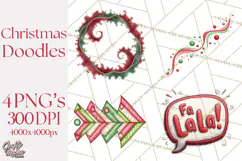 Christmas Doodles PNG Clip Art, Abstract Christmas Png Product Image 1