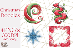 Christmas Doodles PNG Clip Art, Abstract Christmas Png Product Image 1