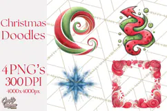 Christmas Doodles PNG Clip Art, Abstract Christmas Png Product Image 1