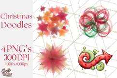 Christmas Doodles PNG Clip Art, Abstract Christmas Png Product Image 1