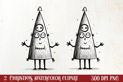 Christmas Doodle Sublimation Clipart, Christmas Clipart Product Image 1