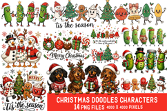 Christmas Doodles Characters PNG Product Image 1