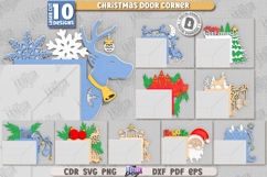 Christmas Door Corner Laser Cut Bundle, Xmas Trim Corner SVG Product Image 1