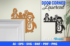 Christmas Door Corner Decoration Lasercut File SVG Product Image 1
