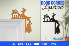 Christmas Door Corner Decoration Lasercut File SVG Product Image 1