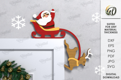 Christmas Door Corner Laser Cut. Santa Door Corner Decor SVG Product Image 1