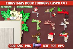 Christmas Door Corners Laser Cut Bundle |Wooden Decorations Product Image 1