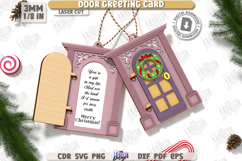 Christmas Door Ornament Laser Cut | Christmas Greeting Card Product Image 1