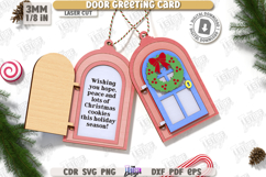 Christmas Door Ornament Laser Cut | Christmas Greeting Card Product Image 1
