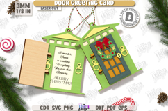 Christmas Door Ornament Laser Cut | Christmas Greeting Card Product Image 1
