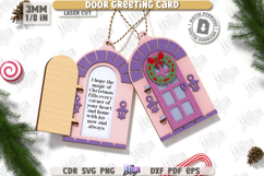 Christmas Door Ornament Laser Cut | Christmas Greeting Card Product Image 1
