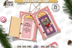 Christmas Door Ornament Laser Cut | Christmas Greeting Card Product Image 1
